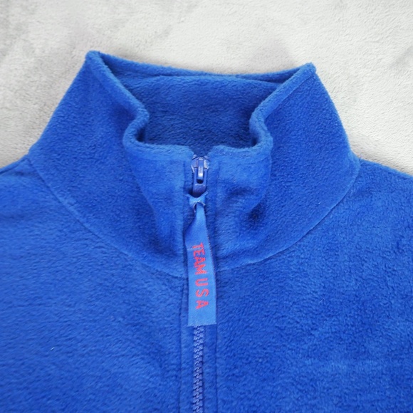 Team USA USOC Royal Blue Fleece Vest Men's Large Full Zip Embroidered Outdoor - Picture 4 of 12